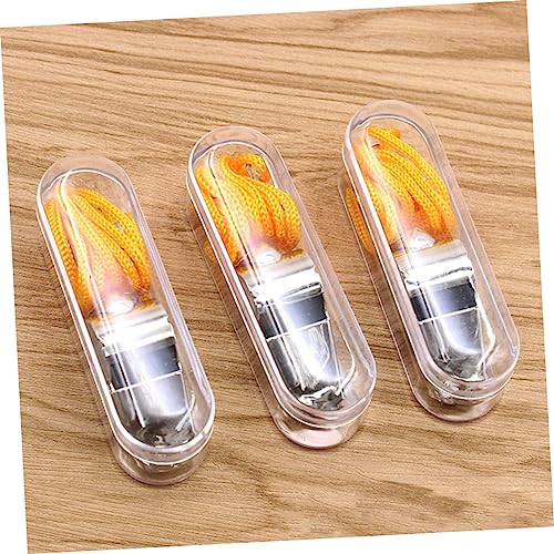 Silbatos deportivos de acero inoxidable 5 piezas con cordones miniatura 4