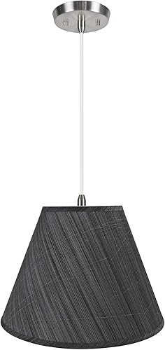 Miniatura 8 de Aspen Creative, Blanco, 72153-11 Lámpara de techo colgante con pantalla de tela imperio de tapa dura de transición, 15 pulgadas de ancho