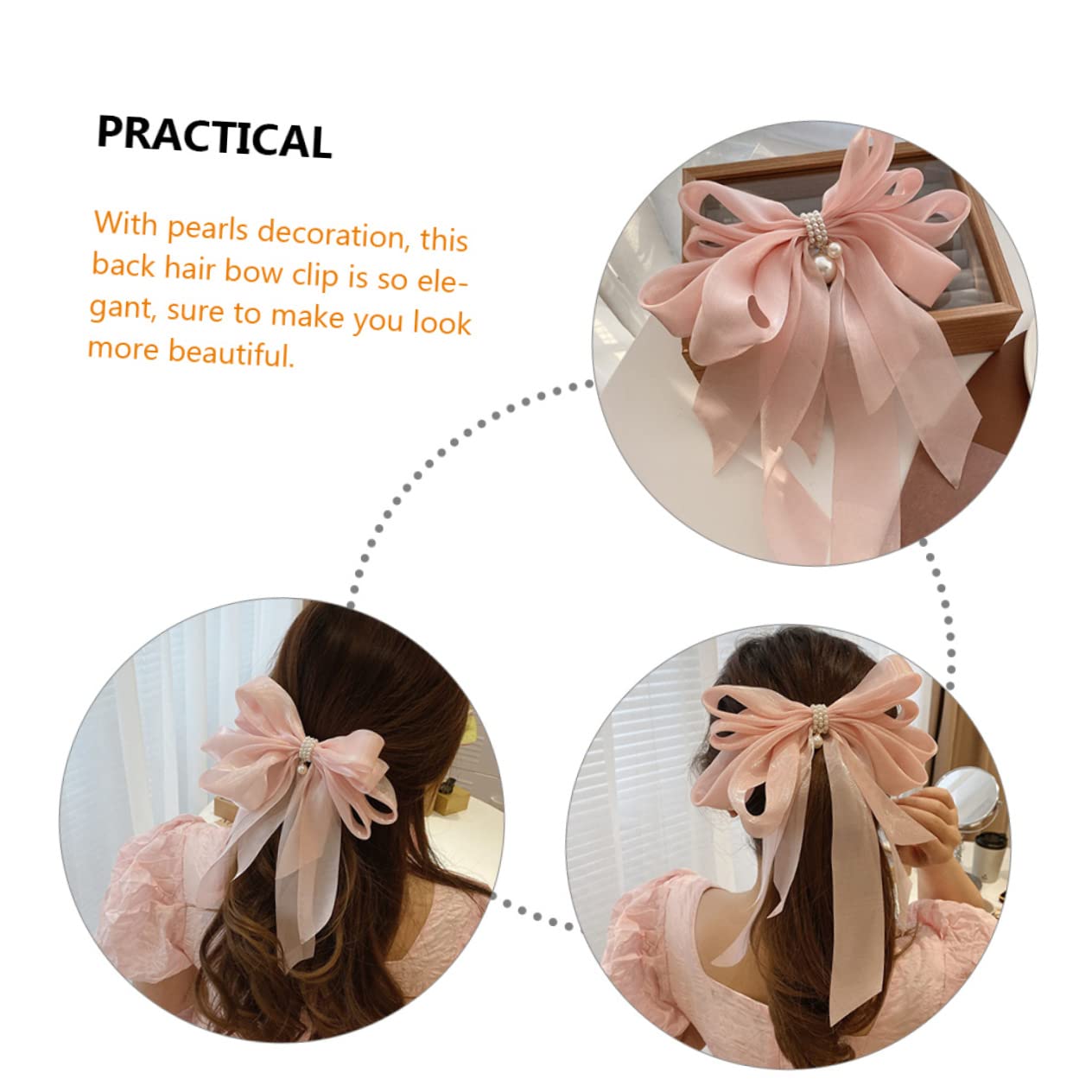 MAGICLULU 10 Piezas lazo para el pelo lazos para el cabello de las niñas minipinza para el cabello hair clips horquillas moño pasadores de pelo pinzas de cabello pearls hair accessories niño