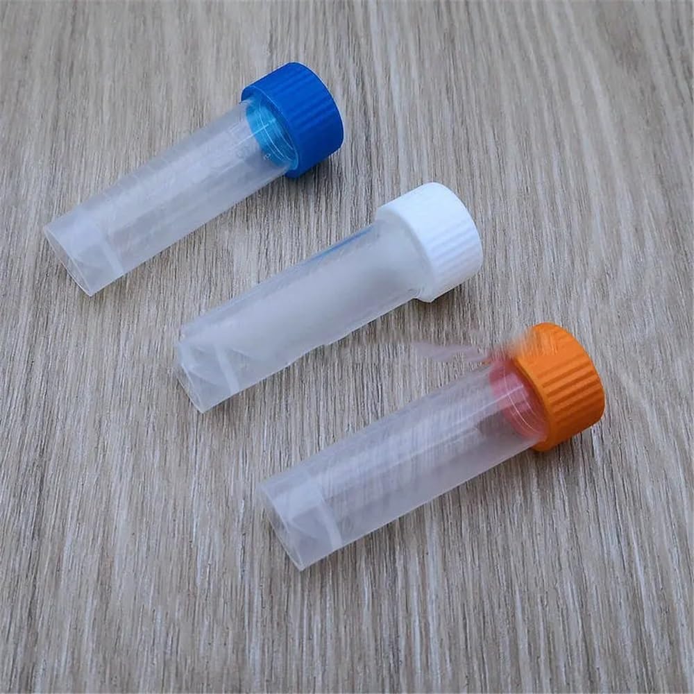 Cristalería de Laboratorio Tubos de ensayo de plástico PP de 5 ml (paquete de 50/100/200/300/400 unidades)(300pcs)
