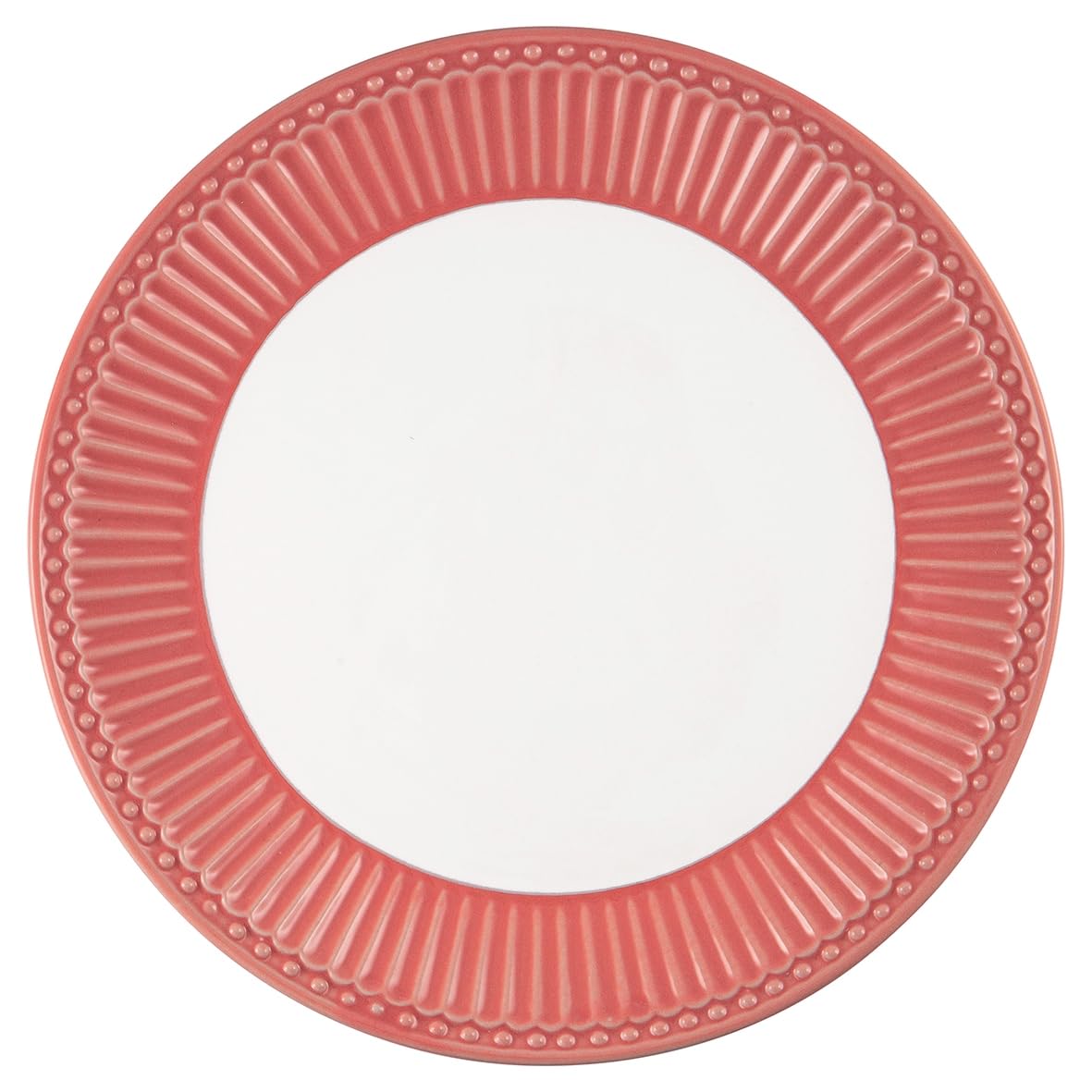 GreenGate - Teller, Kuchenteller, Frühstücksteller - ALICE - Porzellan - coral/rot - D:23 cm