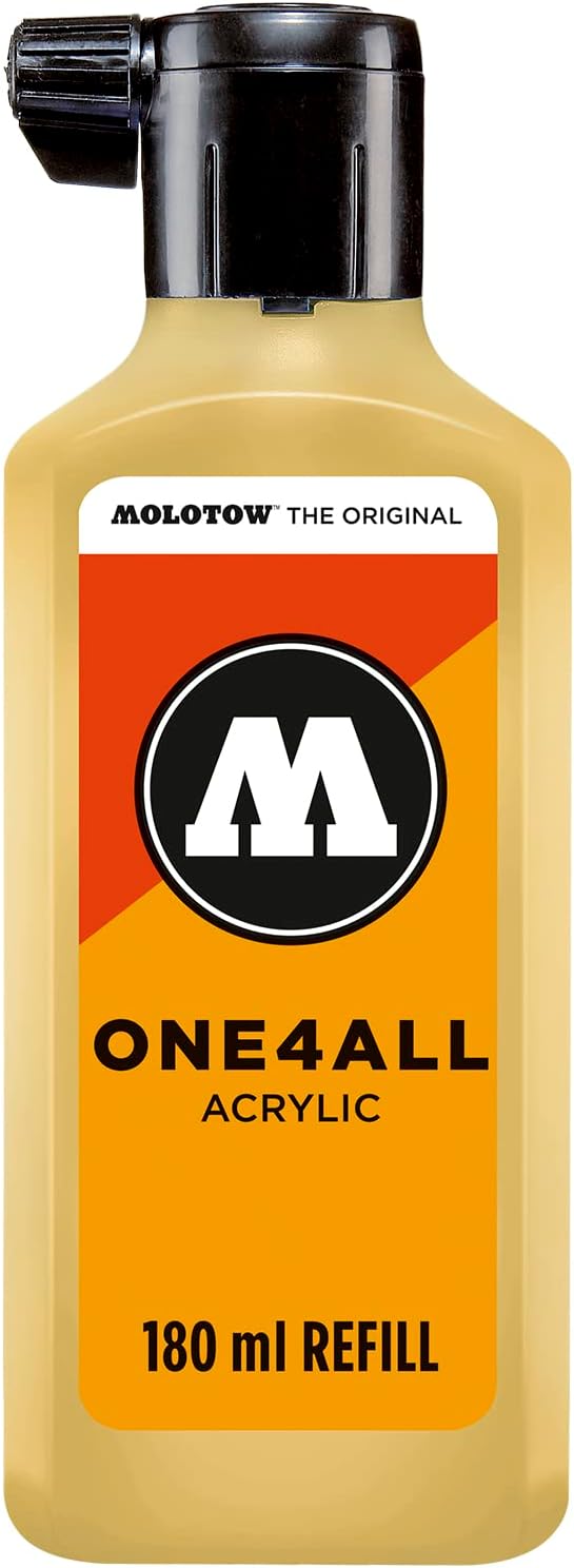 MOLOTOW ONE4ALL Acrylic Paint Refill ONE4ALL Paint Marker, Vanilla Pastel, 180ml Bottle, 1 Each (692.115)