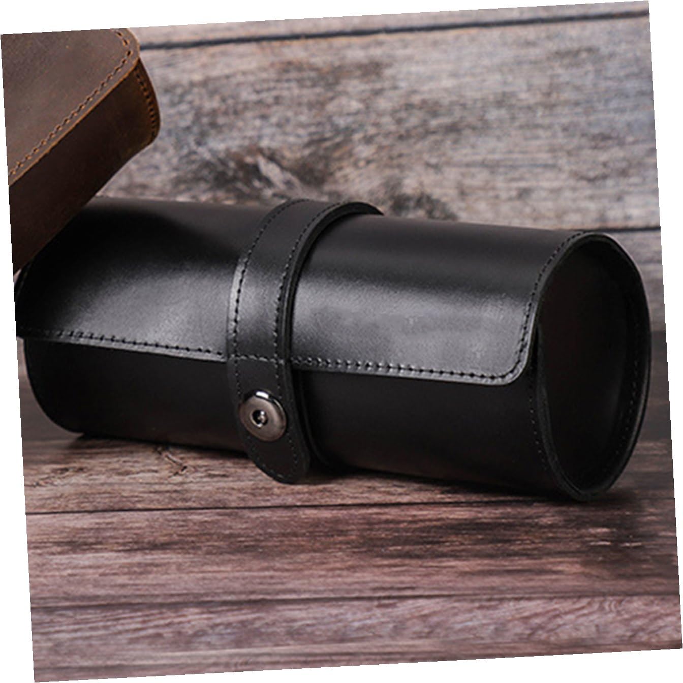 Healeved Boîte à Montres 3 Emplacements en Cuir Véritable Noir