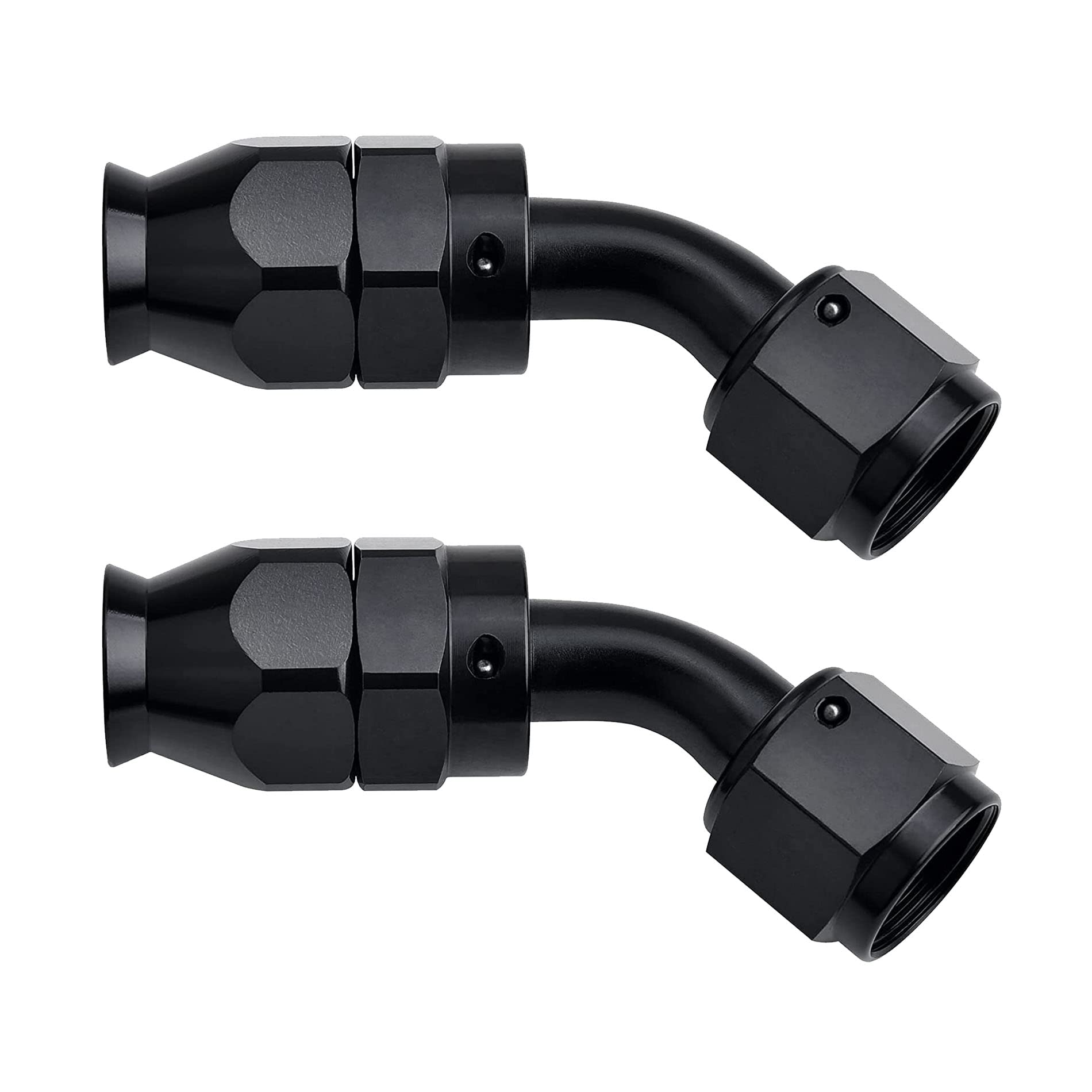 EVIL ENERGY 4AN PTFE Hose End Fitting 45 Degree Black for PTFE Hose Only 2PCS