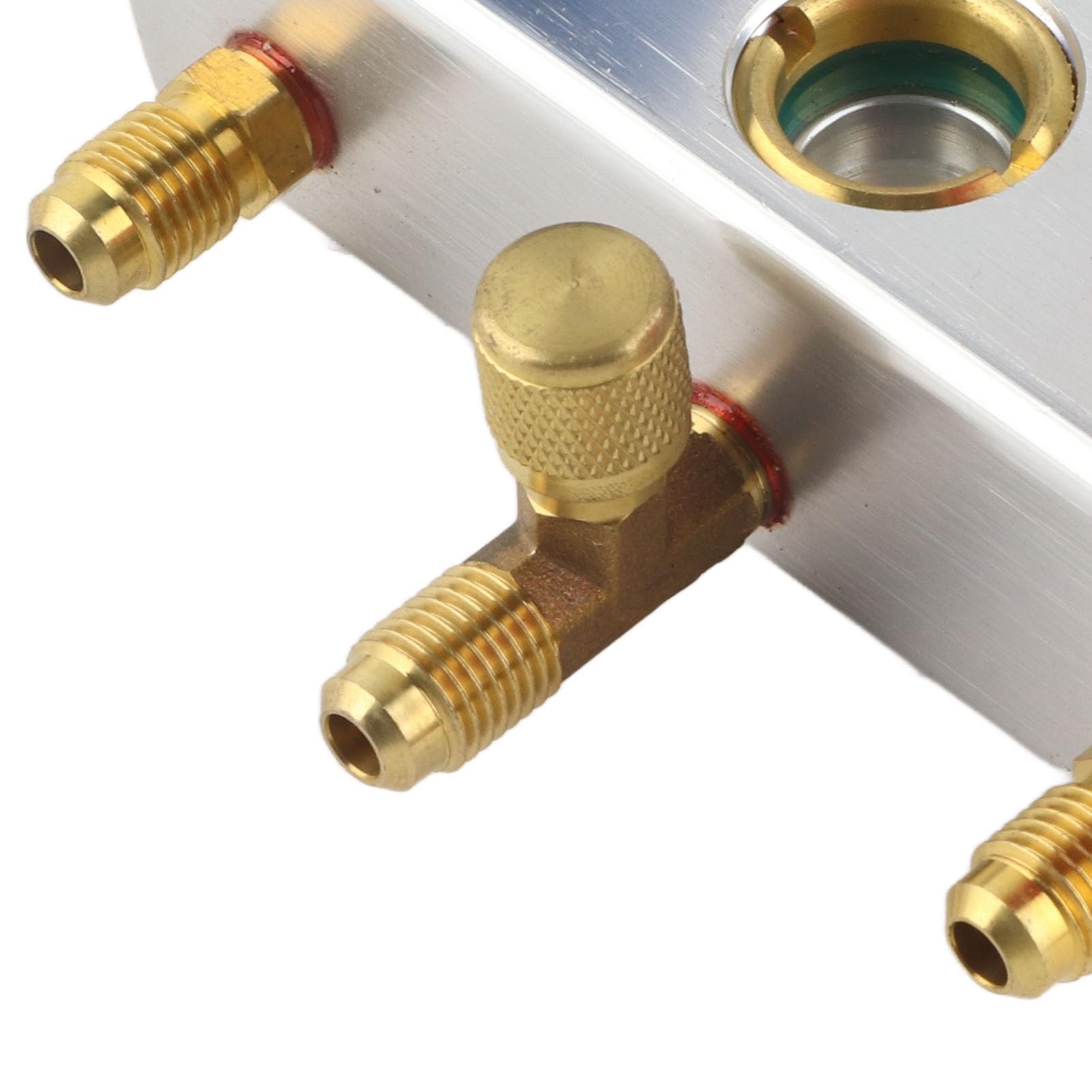 3-Wege-AC-Diagnose-Verteiler-Messgerät-Set, Kältemittel-Ladewerkzeug-Set für R410A R22 R404, professionelles HVAC-Messgerät-Set mit 3 Füllschläuchen, eingebauter Kugelhahn für