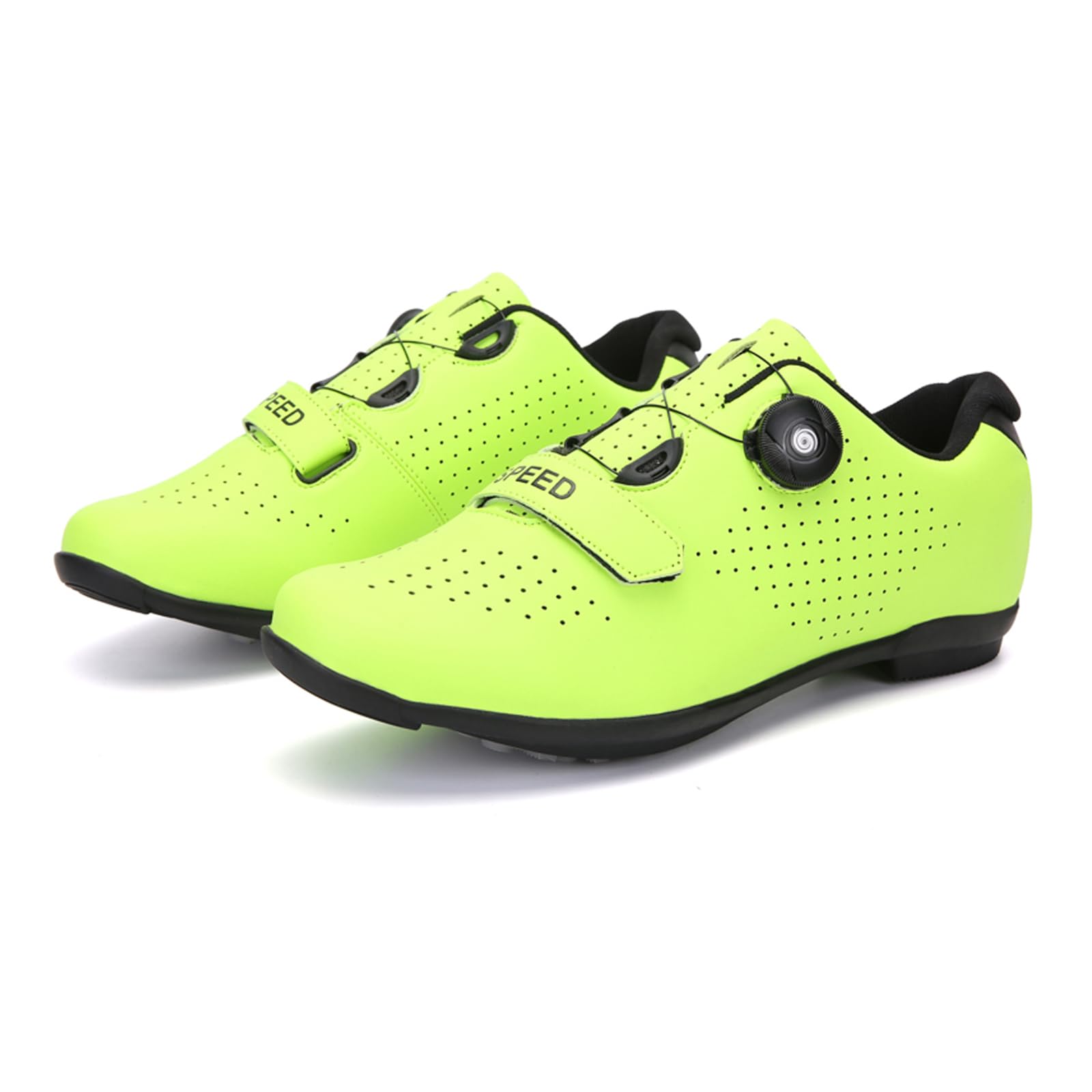 LZQpearl Trampki Rowerowe, Górskie Trampki Rowerowe I Szosowe Z Gumową Podesztywą Buty Rowerowe Bez Blokady System Sznurowania Szybkie Obrót Yellow, 45