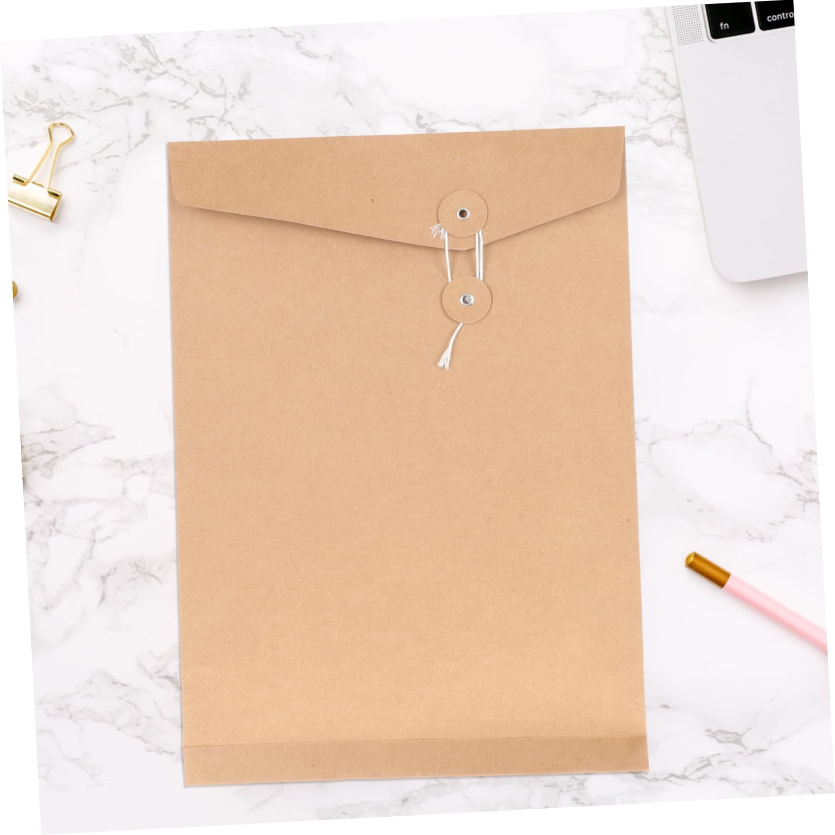 Enveloppes Kraft de Classement Ficelle, Lot de 10 pour Documents