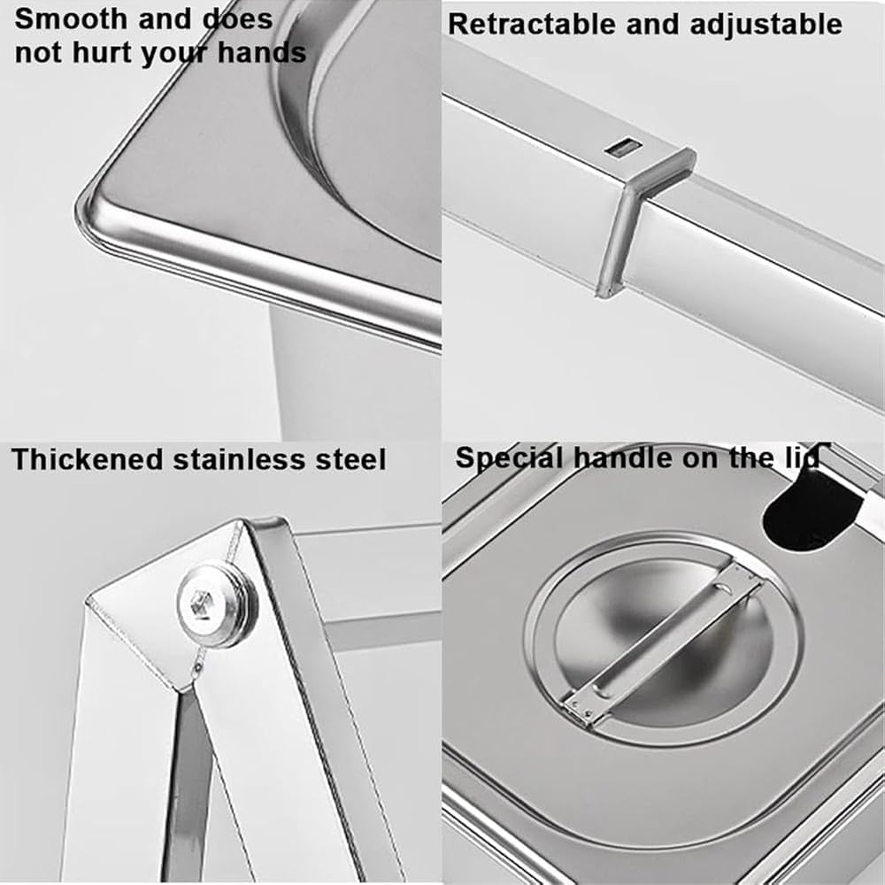 Set portaspezie da parete in acciaio inox con coperchio, contenitori da cucina per la preparazione di alimenti, buffet e pizza (3 griglie)