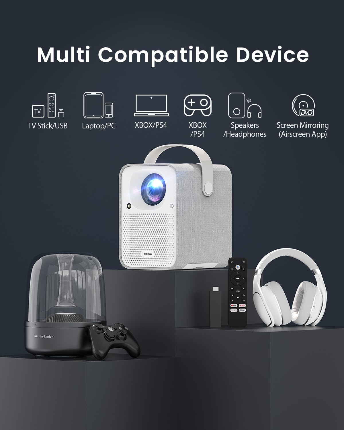 Amazon.com: ETOE Seal Android TV 11.0 Projector, 4K