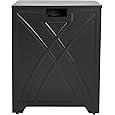 Propane Metal Tank Cover Table for Gas Fire Pits, 16-inch Hideaway Table Gas with Side Handles, Tank Holder Storage Side Table for 20 Pound Propane Tank, Black