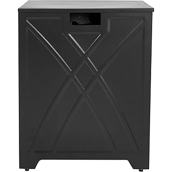 Propane Metal Tank Cover Table for Gas Fire Pits, 16-inch Hideaway Table Gas with Side Handles, Tank Holder Storage Side Table for 20 Pound Propane Tank, Black