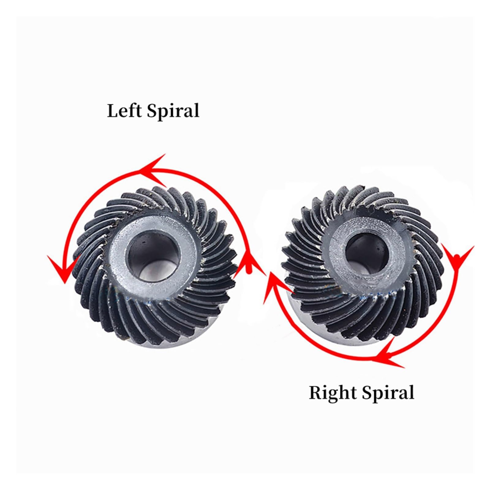 Bevel Gear Pinion Hardware Mechanical 2.5 Module Spiral Bevel Gear 25Teeth Bevel Gear 2.5M Steel Left/Right Spiral Transmission Parts Gear(Left Spiral(1pcs))
