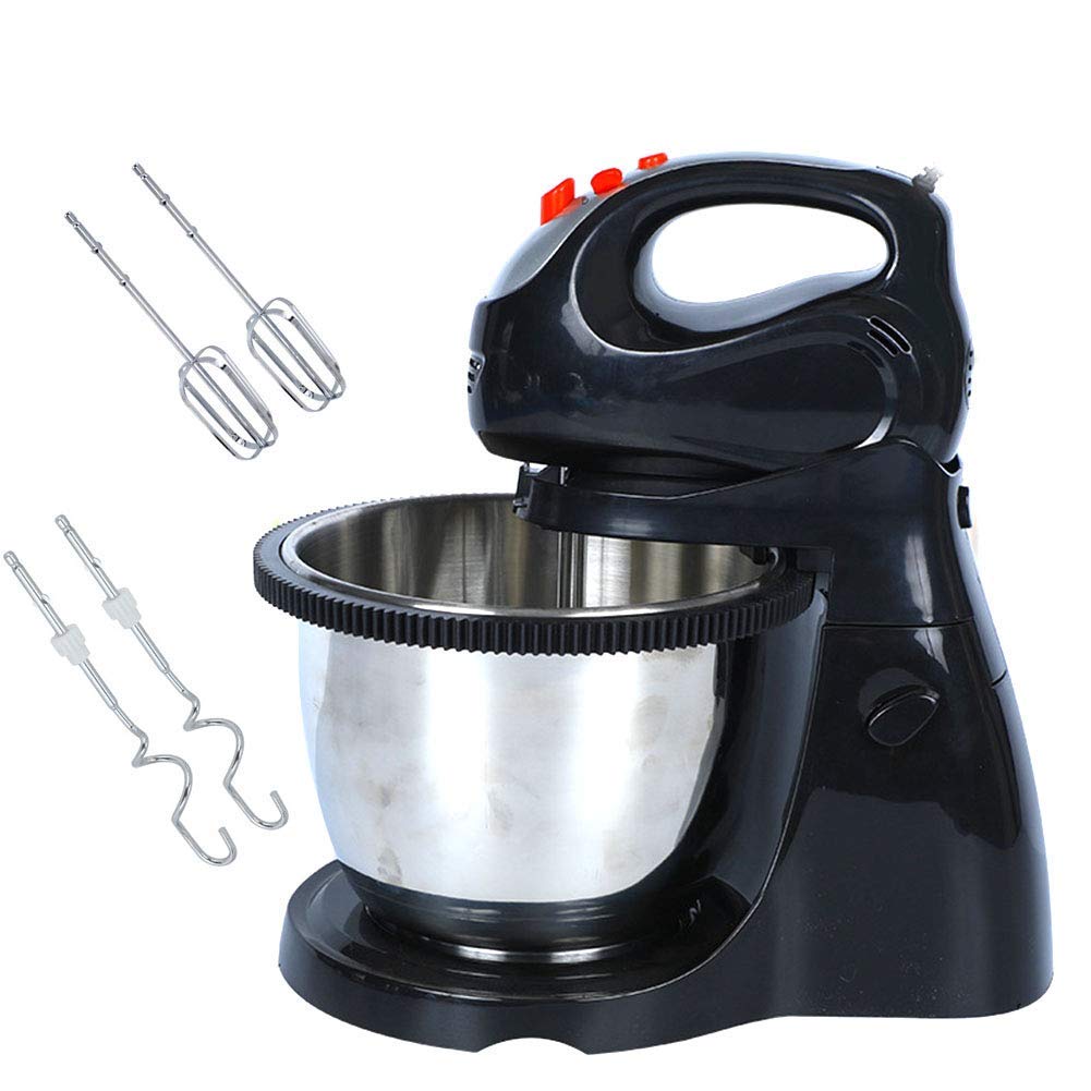 Robot da Cucina 2 in 1, Robot da Cucina Elettrico con Ciotola per Alimenti da 3,5 Litri, Funzione Turbo a 5 velocità con 2 Ganci per impastare e fruste a Palloncino per Cottura in