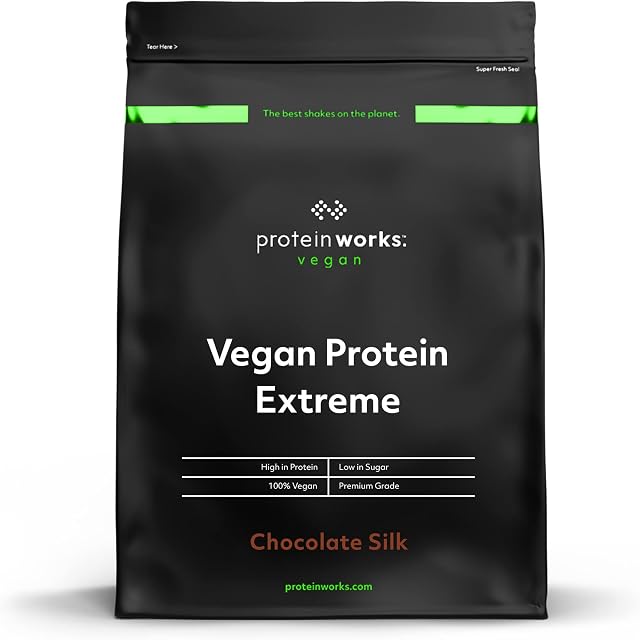 Vegan Extreme Protein Powder | 100% Plant-Based | Added Vitamins & Minerals | Low Fat Shake | Protein Works | Chocolate Silk | 1kg