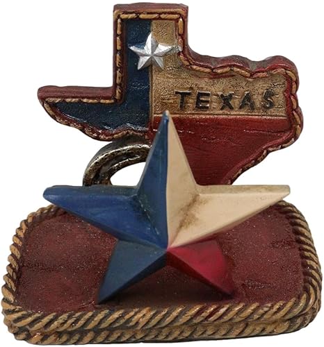 Miniatura 6 de Ebros Gift Rústico Western Star State of Texas mapa de herradura cuerdas trenzadas patriótico titular de tarjetas de visita figura organizador de