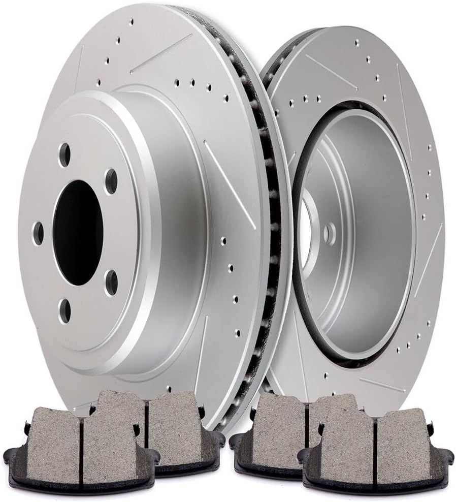 ECCPP D1057-7964 53024 Rear 2pcs Brake Rotors + 4pcs Pads Fit For Chrysler 300 2005-2020,For Dodge Challenger 2009-2020,For Dodge Charger 2006-2020,For Dodge Magnum 2005-2008 Brake Kit