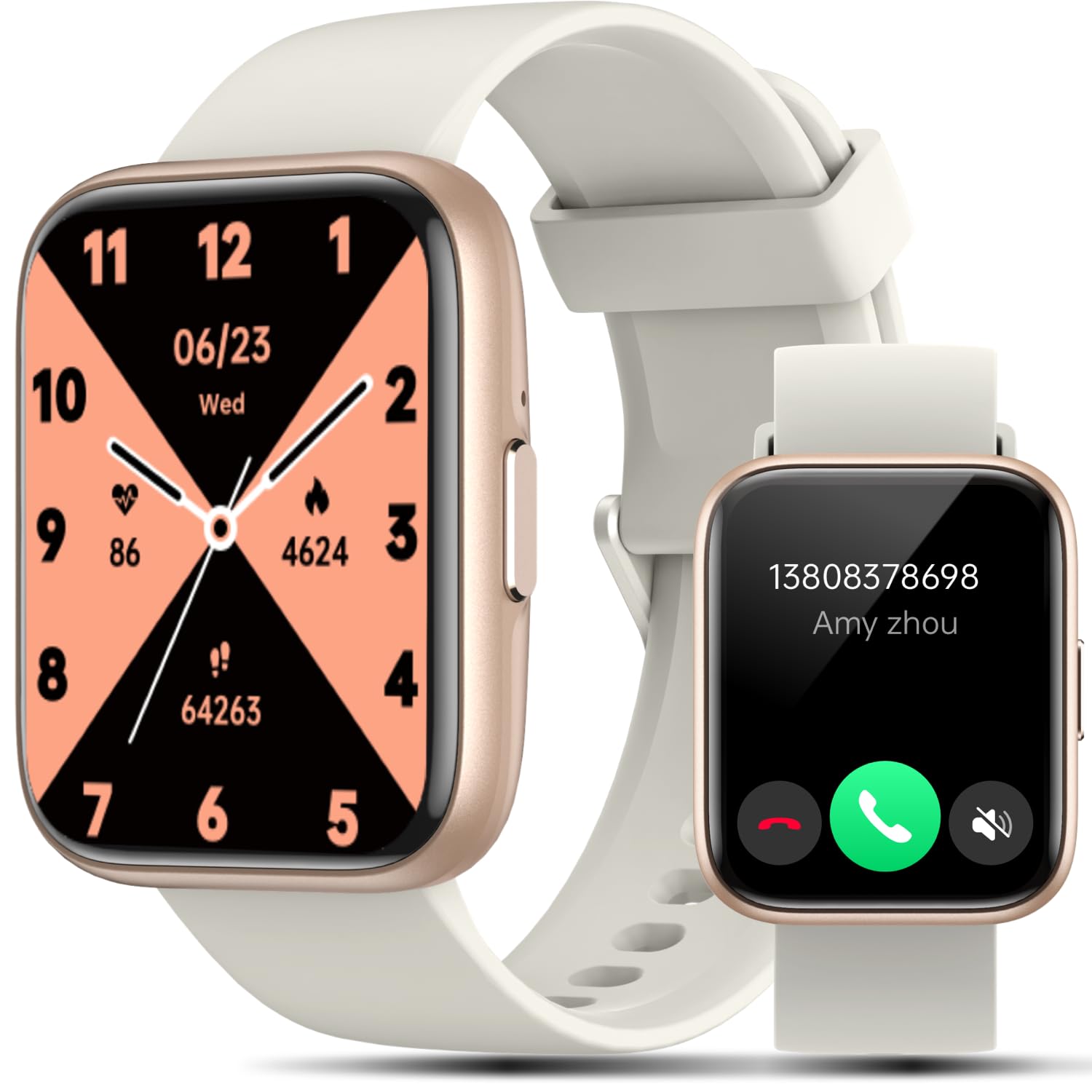 Smart Watches for Women Men with Call - Fitness Trackers with 24-Hour Heart Rate SpO2 Sleep Monitor iP68 Waterproof 100+ Sport Mode Watches for Women gift Compatible with iPhone Android Phones