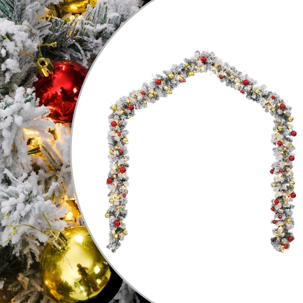 LAPOOH Weihnachtsgirlande mit Kugeln und Grün 20 m PVC, Tannengirlande, Chrismas Decor, Weihnachtsdeko, Deko Tanne Girlande, Girlande Weihnachten Outdoor - 4019674