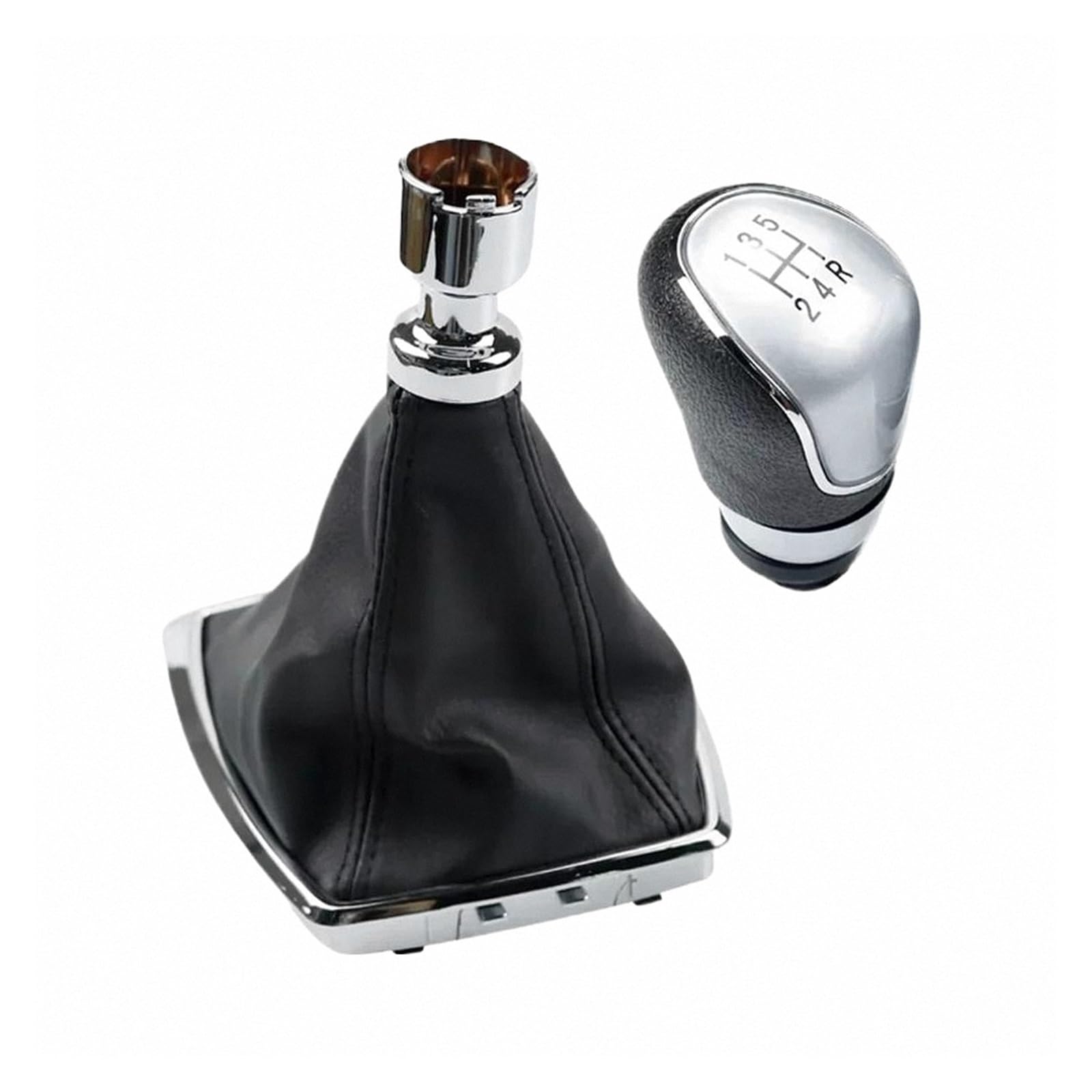 MKGKACVCPT Knob with Boot Gear Shifter Knob Manual for Kuga I 08-12/C-Max 07-10 5-Speed / 6-Speed Black/Purple Stylish Gear Shift OE 8V4R-7P002-KB Gb64637aa 1639784 8F4p2k 1PC/2PCS(5R Speed Set)