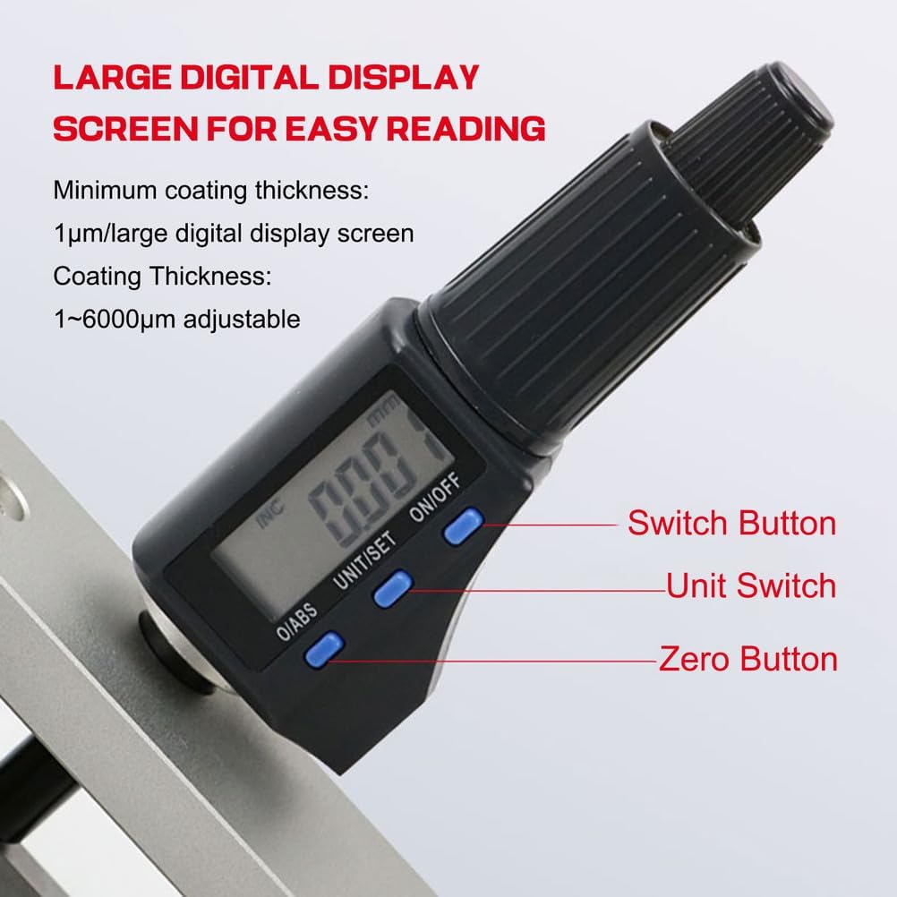 Adjustable Digital Display Film Applicator, Lab Doctor Blade Coater Wet Film Preparation Device 1 to 6000Μm Adjustable Thickness for Printing, Paint, Coatings,200mm