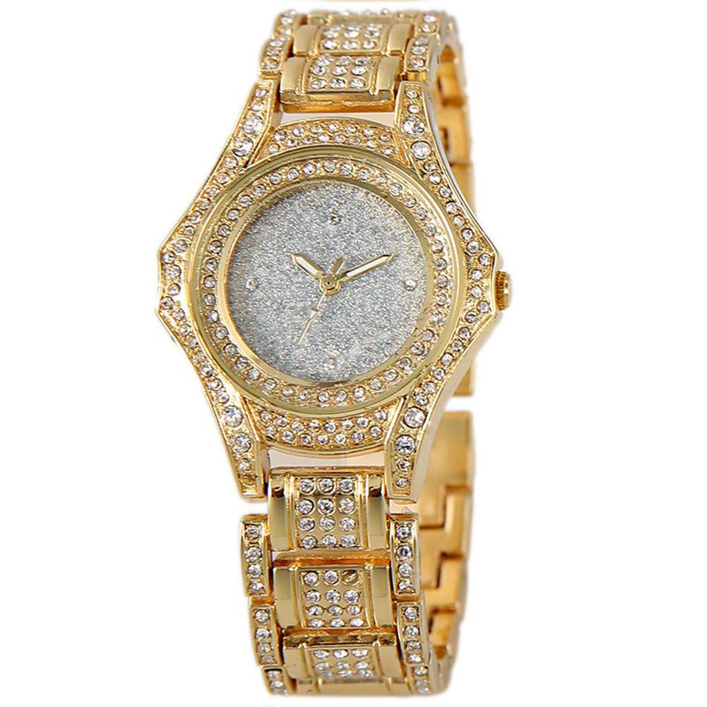 YCGEMSWomen's Watch with Quartz Steel Band and Large Dial,Quartz Glass Mirror,Casual Fashion Wrist Watch