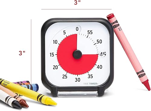 Miniatura 4 de Time Timer Temporizador visual de 3 pulgadas, reloj de cuenta regresiva de escritorio para niños de 60 minutos con tarjeta de actividad de borrado