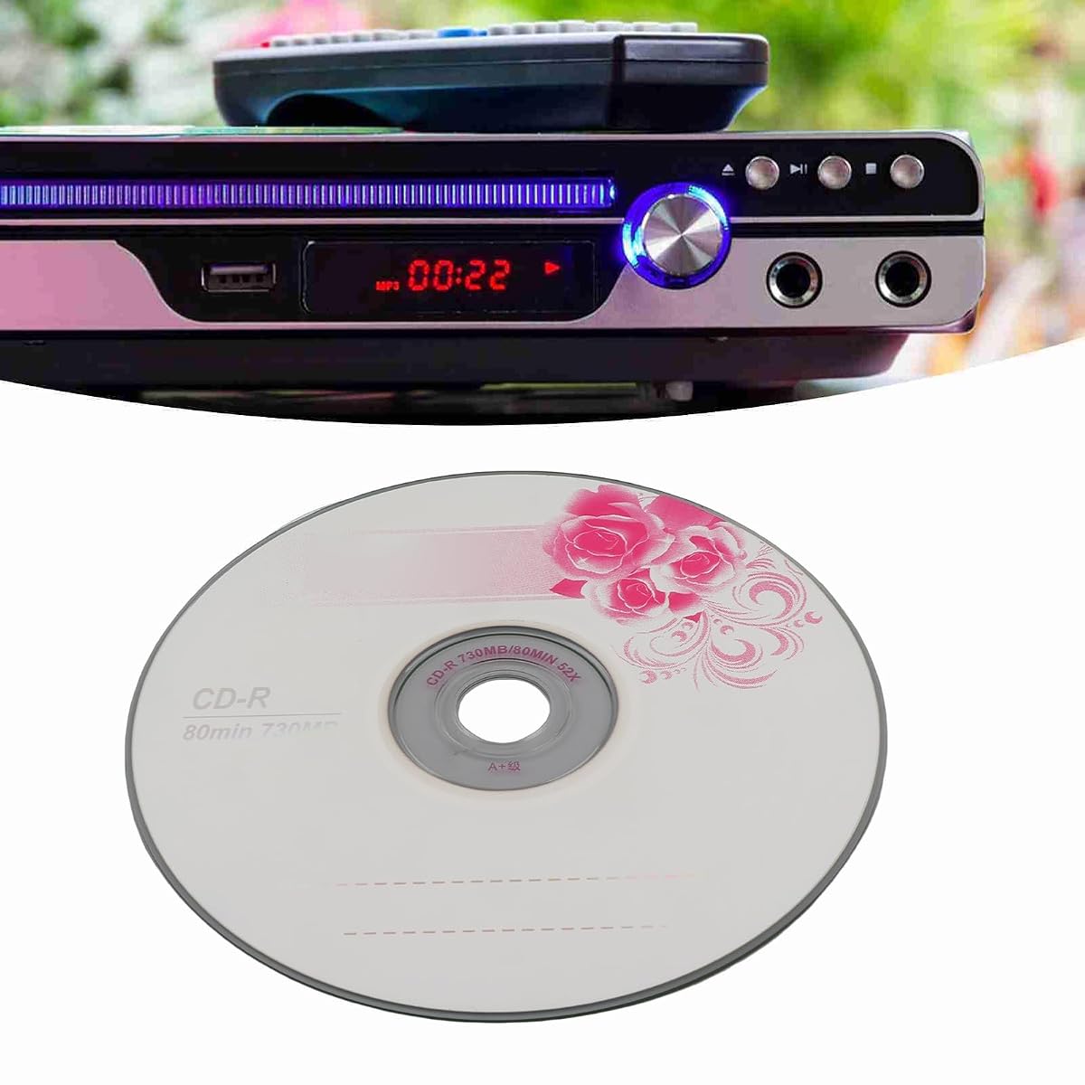 Dpofirs Puste Dyski CD R, Zapisywalna Płyta 52 X 730 MB do Tworzenia Kopii Zapasowych Danych do Przechowywania Muzyki z 10-pakowym Wrzecionem (10PCS)
