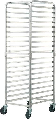 Miniatura 9 de VEVOR Estante para panecillos, 20 niveles comerciales para panadería con ruedas de freno, almacenamiento de aluminio para media hoja y hoja