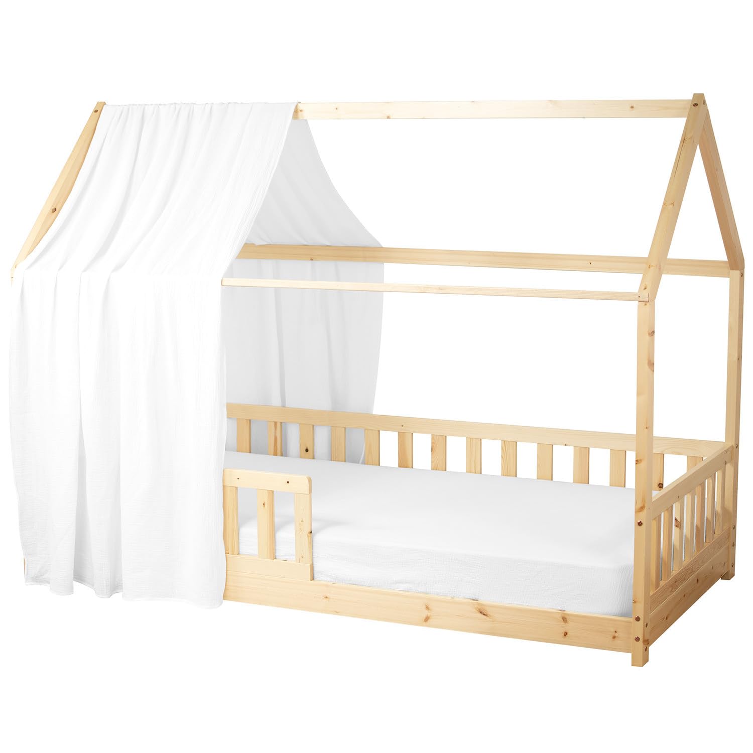 Ciel de lit cabane Sevira Kids en gaze de coton de fabrication française