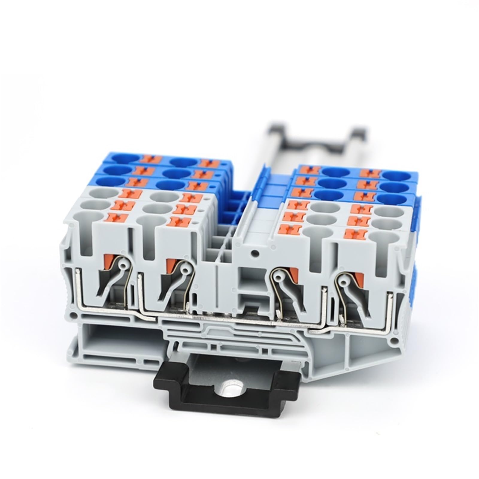 Morsettiere a pressione PT6-QU 6 mm² per cavo elettrico, collegamento a guida DIN, 4 fili, 10 pezzi (PT6-QU ORANGE)