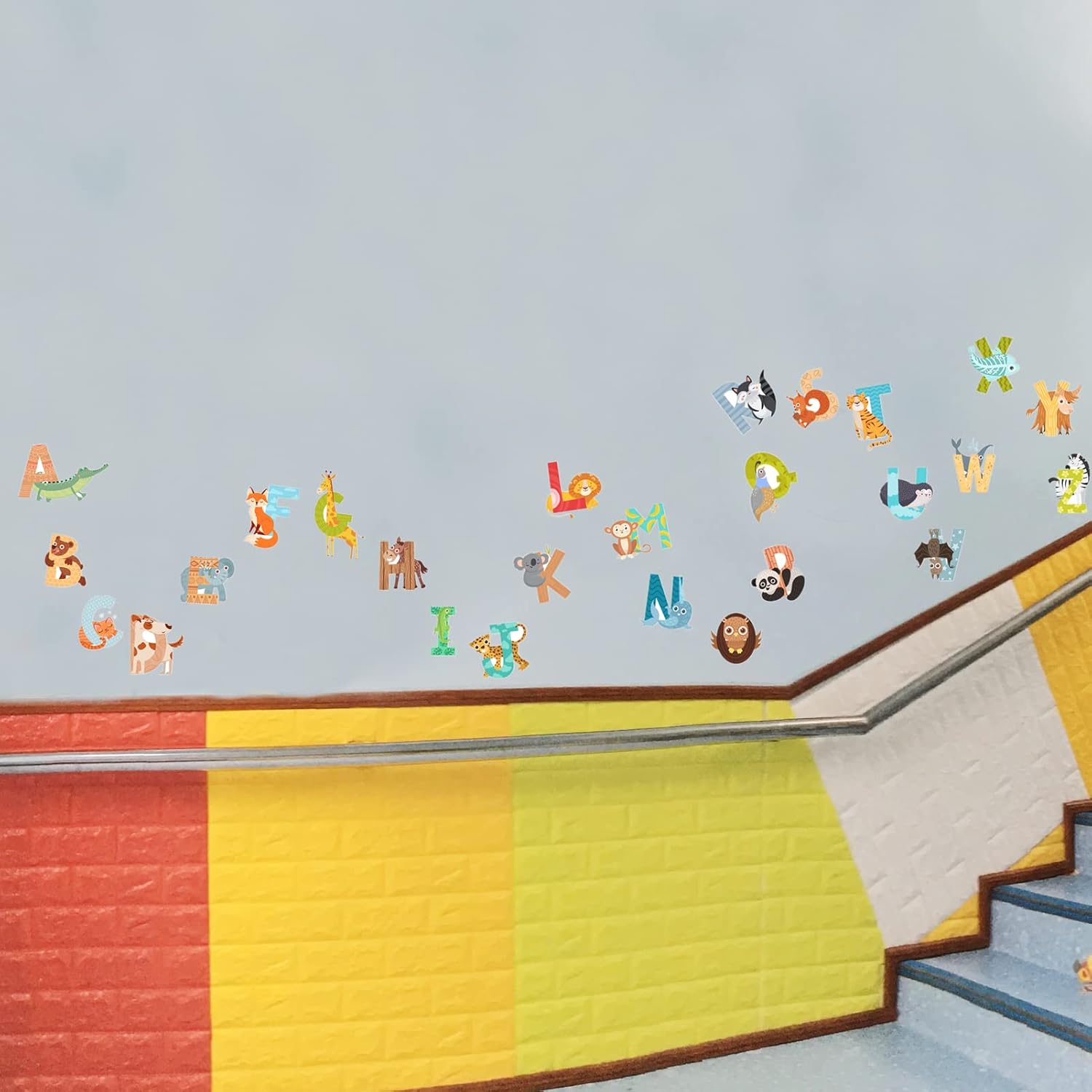 Buy Animal Alphabet Wall Decals, ABC Alphabet Wall Stickers, Removable