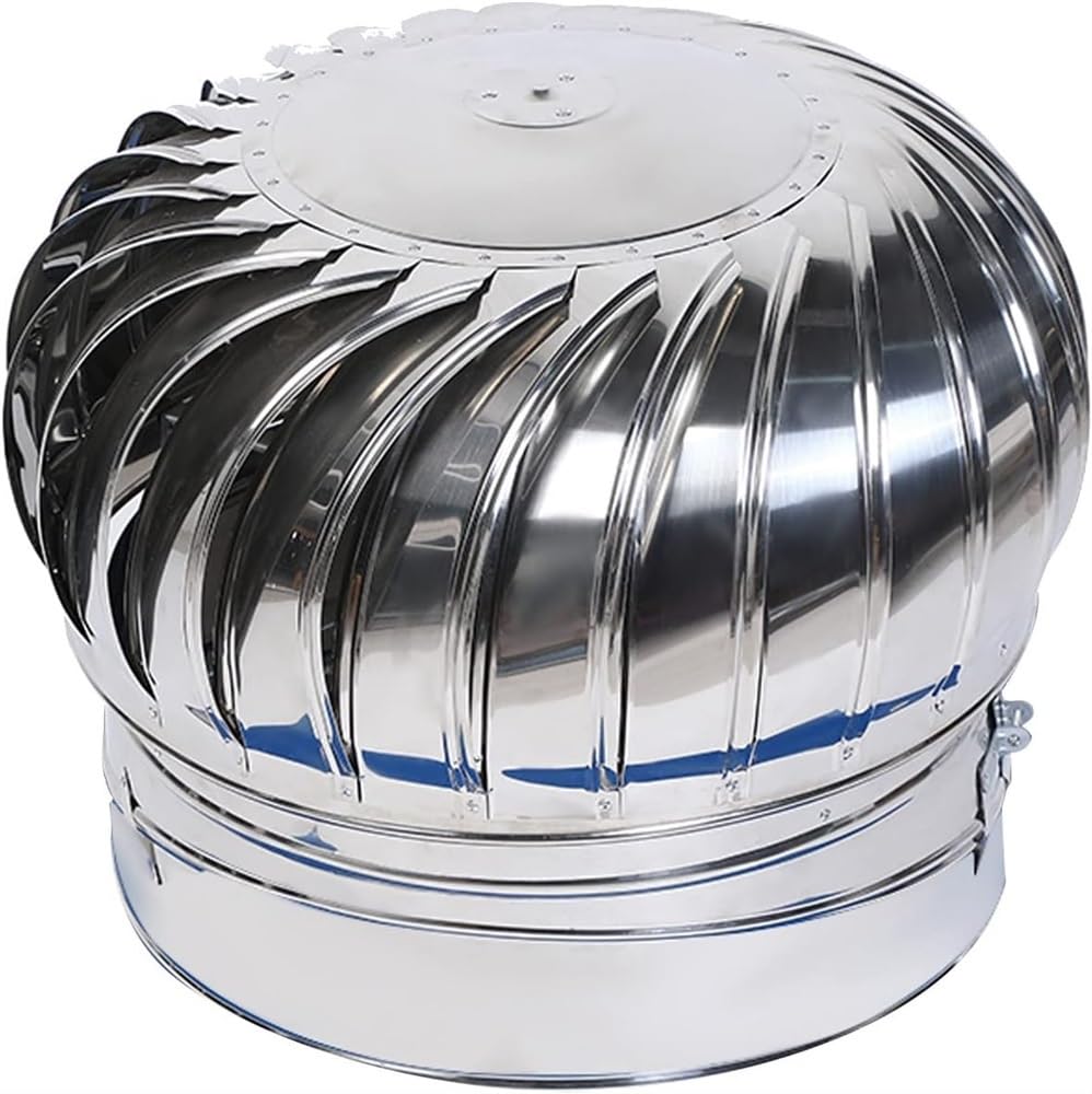 EJGMCNSGB Stainless Steel Rotating Chimney CapAntiDowndraught Vent Cowl 600mm Round Easy Install & WeatherResistant for Enhanced Airflow & Ventilat