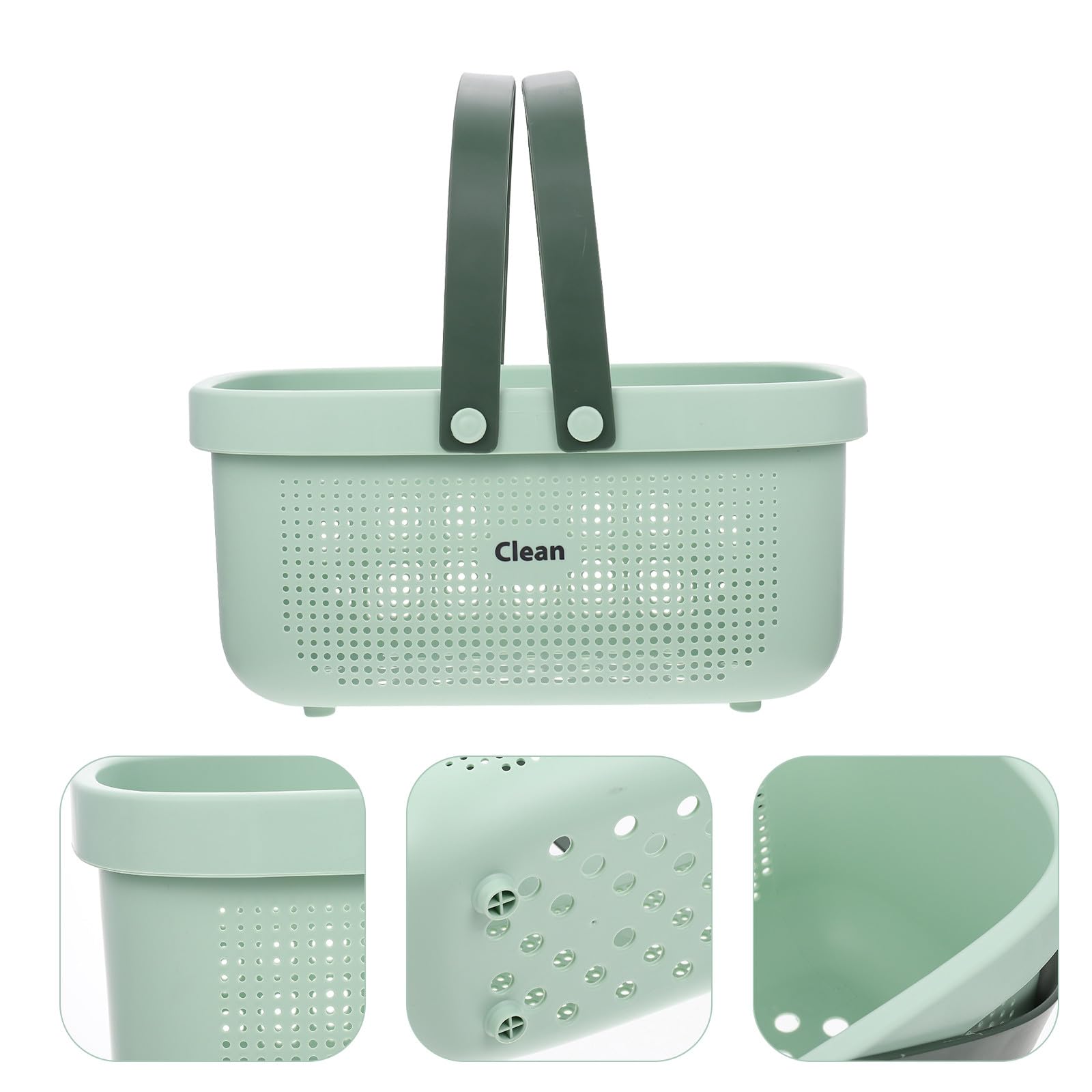 Cestino da Bagno Portatile Grande Capacità Manici in Silicone Design Scavato Organizer per Doccia e Cosmetici