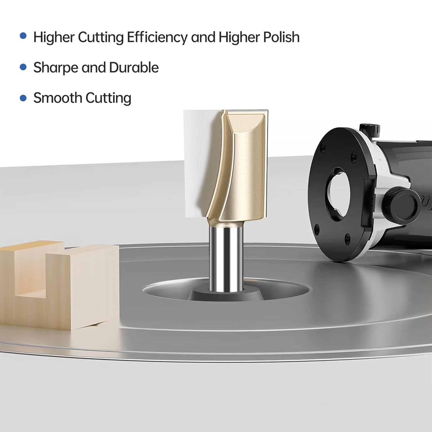 HUHAO Straight Router Bit Set 1/4" Shank, Double Flute Straight Bit Dado Straight Cut Router Bit, Cut Dia 5/8", Straight Router Bit for Woodworking Groove