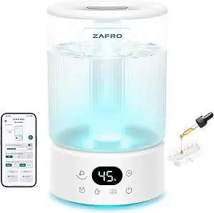 ZAFRO 4.2L Cool Mist Humidifier for Bedroom, Top Fill, 24dB Quiet, White