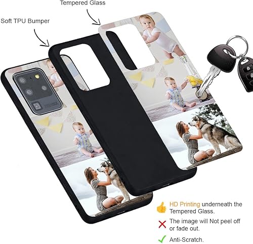 Miniatura 3 de MXCUSTOM Funda personalizada para Samsung Galaxy S20 Ultra  S20 Ultra 5G, personalizable, antiarañazos, de vidrio templado, suave, TPU, con imagen