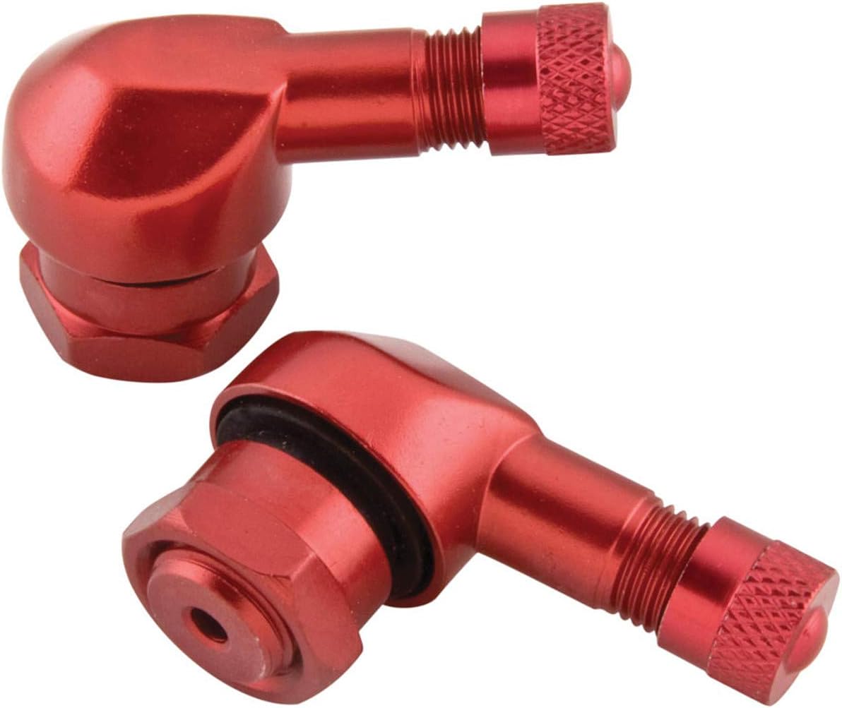 BikeMaster Angled Aluminum Valve Stems 2 pc., Red