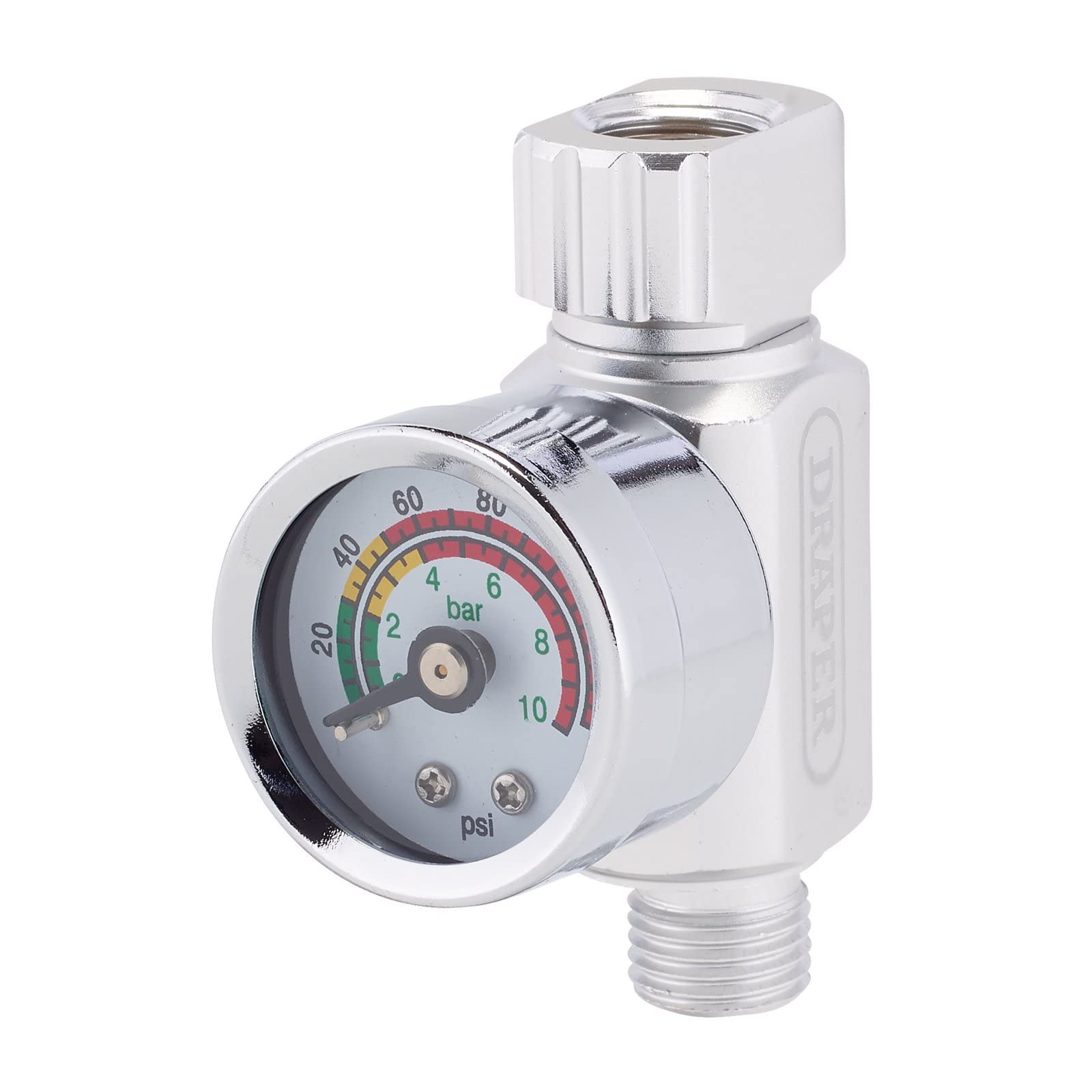 Draper 28377 1/4" BSP On-Gun Air Regulator and Gauge, 140psi