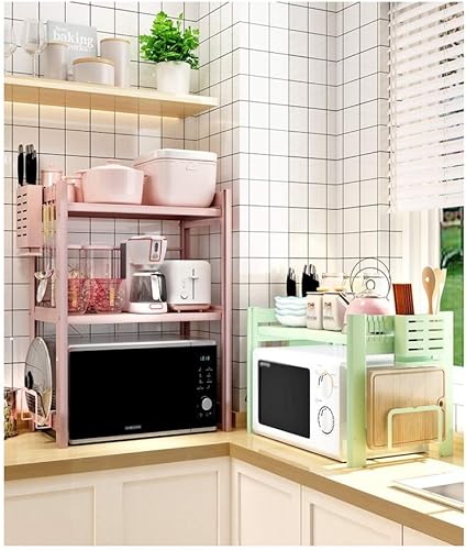 Miniatura 6 de Estantes de almacenamiento de la cocina Repisa retráctil para microondas, estante de almacenamiento de cocina para el hogar, estante de especias