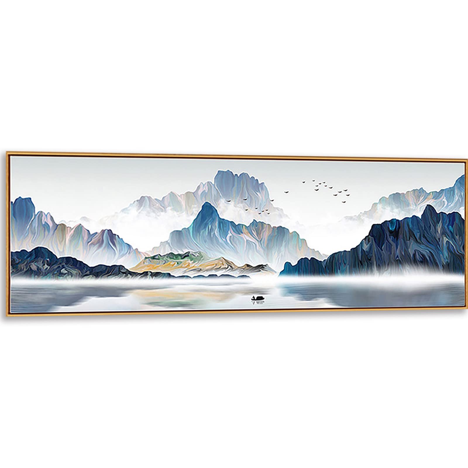 Instarry Quadro Diamanti 5D Fai Da Te: Paesaggio Montagna 120x45 Cm - Kit Completo Con Tela HD E Penna, Decorazione Da Soggiorno Originale Per Adulti E Bambini