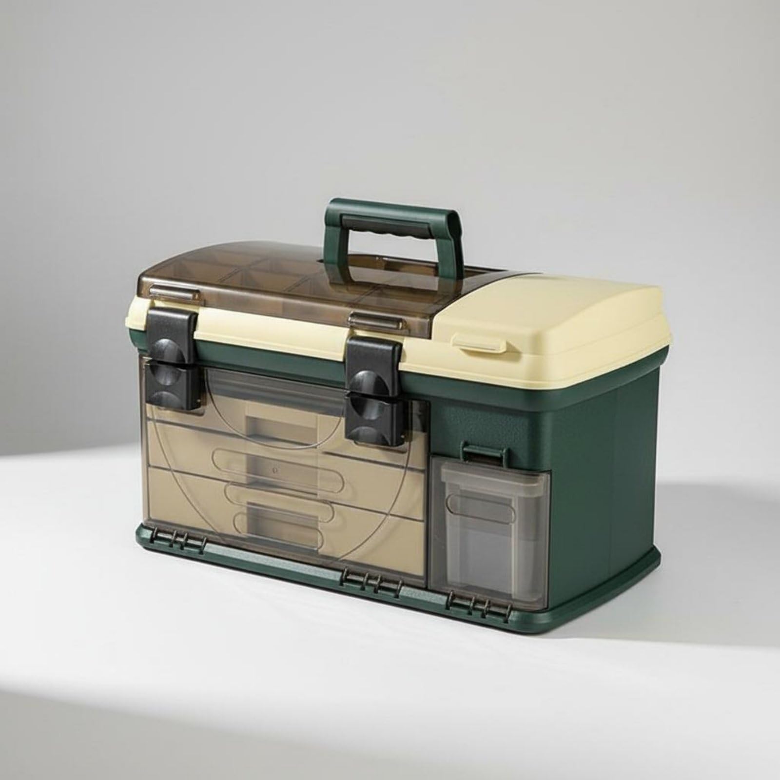 Caja de Almacenamiento de Pesca Caja Maletín Organizador Estuche con a Varios Niveles y Asa Ergonómica Paneles de Alta Resistencia Adecuada para Pesca en Kayak Embarcación Escapadas