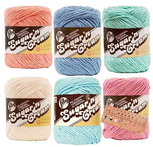 Variety Assortment Lily Sugar 'n Cream Yarn Bundle...