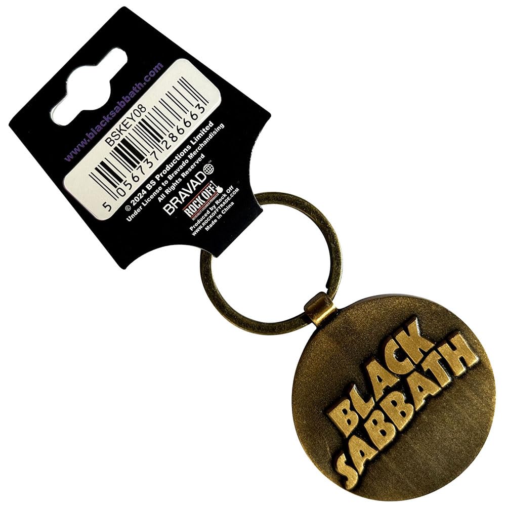 Rock Off officially licensed products Black Sabbath 3D Wavy Logo Double Sided Keyring Keychain One Size