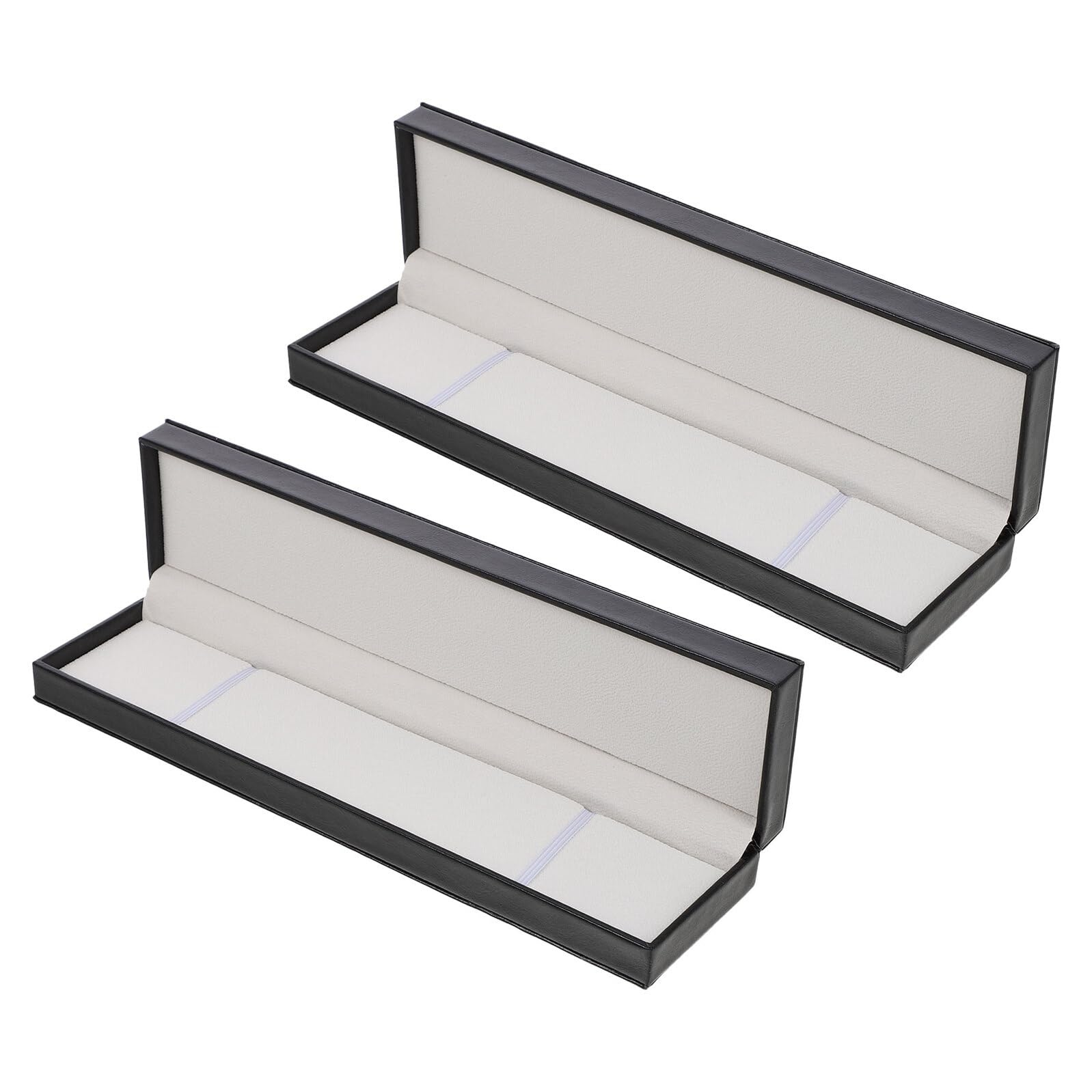Caja Organizadora de Relojes Rectangulares Pu, 2 Piezas, Negro, Viaje