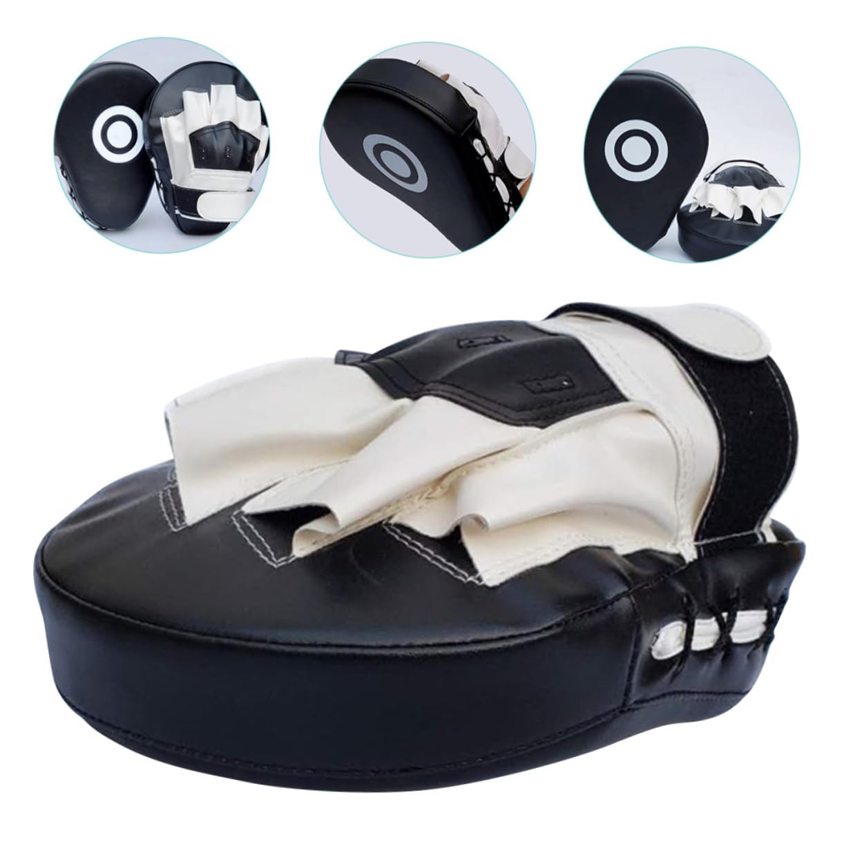 BESPORTBLE 2pièces Coussin De Boxe PU avec Mitaines De Frappe Équipement Entraînement Arts Martiaux Coussin De Frappe Taekwondo Résistant Aux Chocs pour Kickboxing Et Karaté