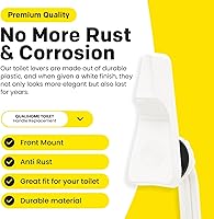 Vista 3 de Qualihome Toilet Tank Flush Lever Replacement for American Standard (White, Straight Arm)