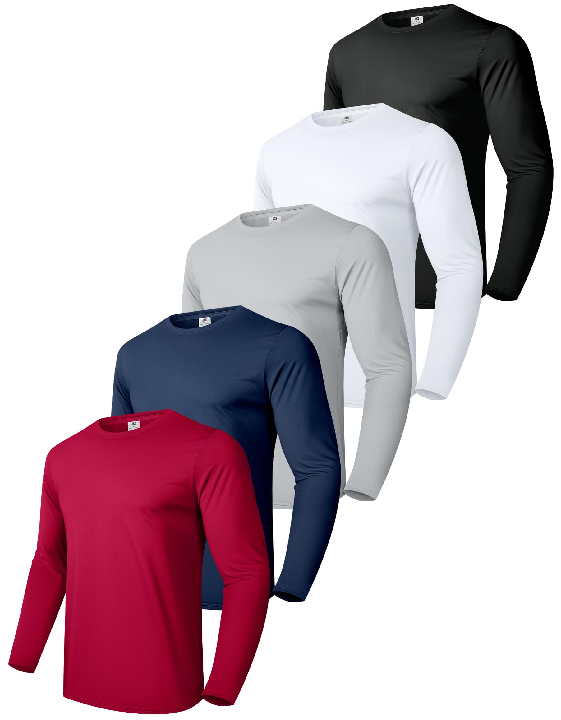 Boyzn Herren 3 or 4 Pack Baumwolle T-Shirts, Kurzarm/Langarm Rundhals Sport T-Shirts, Baumwolle Gym Workout Laufshirts für Männer