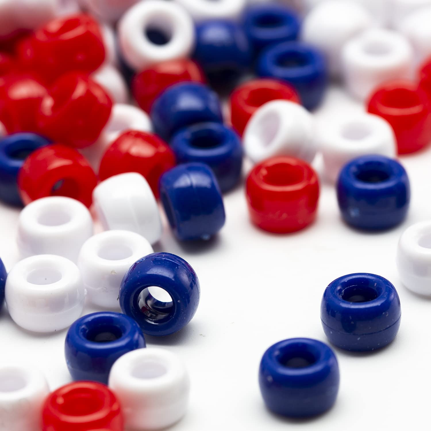 1000 Pcs Flag Color Pony Beads 6x9mm Bulk for Bracelet Necklace Jewelry Making Earring Hair Braiding, hg037, Small - Image 3