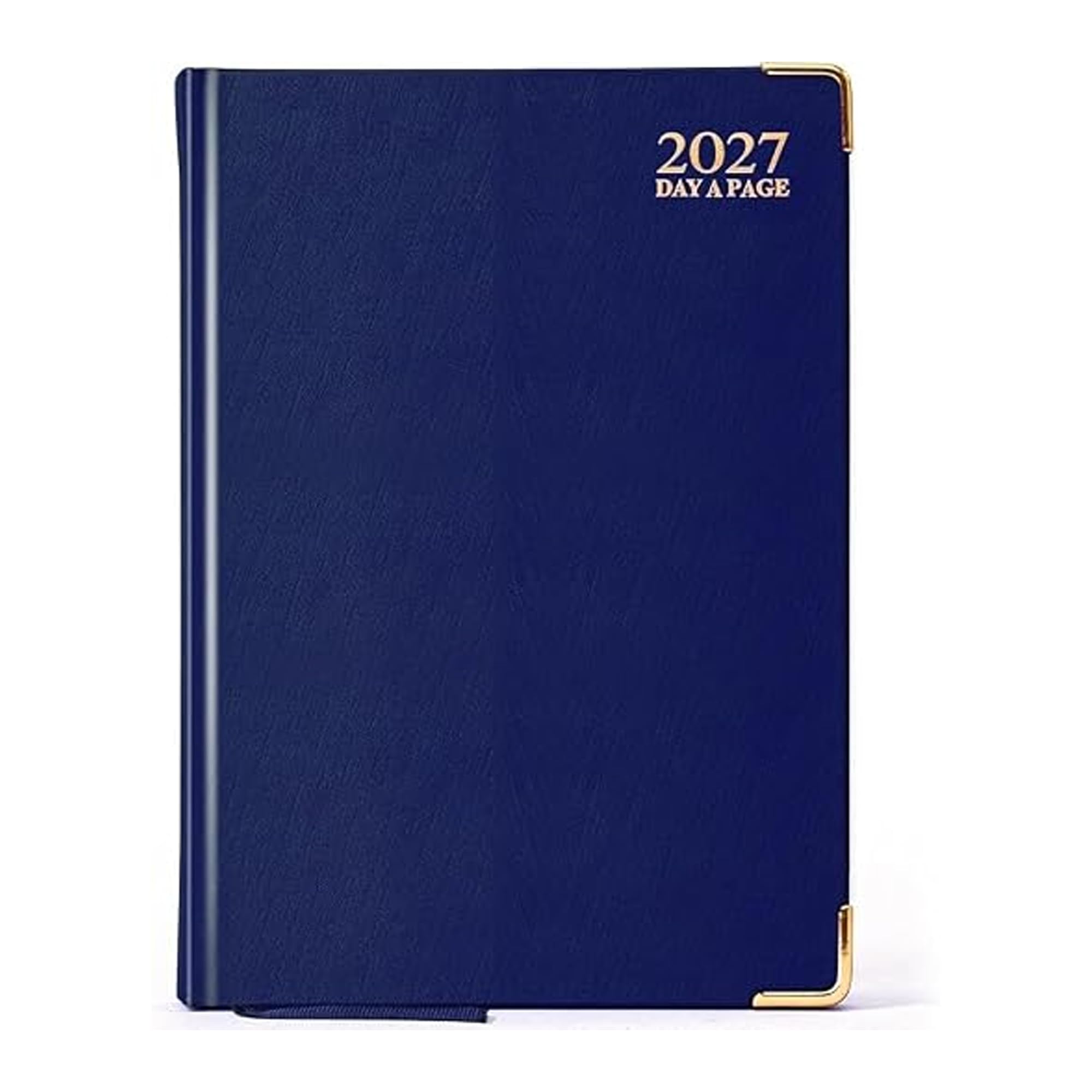 AIBULO 2027 A5 Day a Page Blue Diary Gilt Edges Hardback