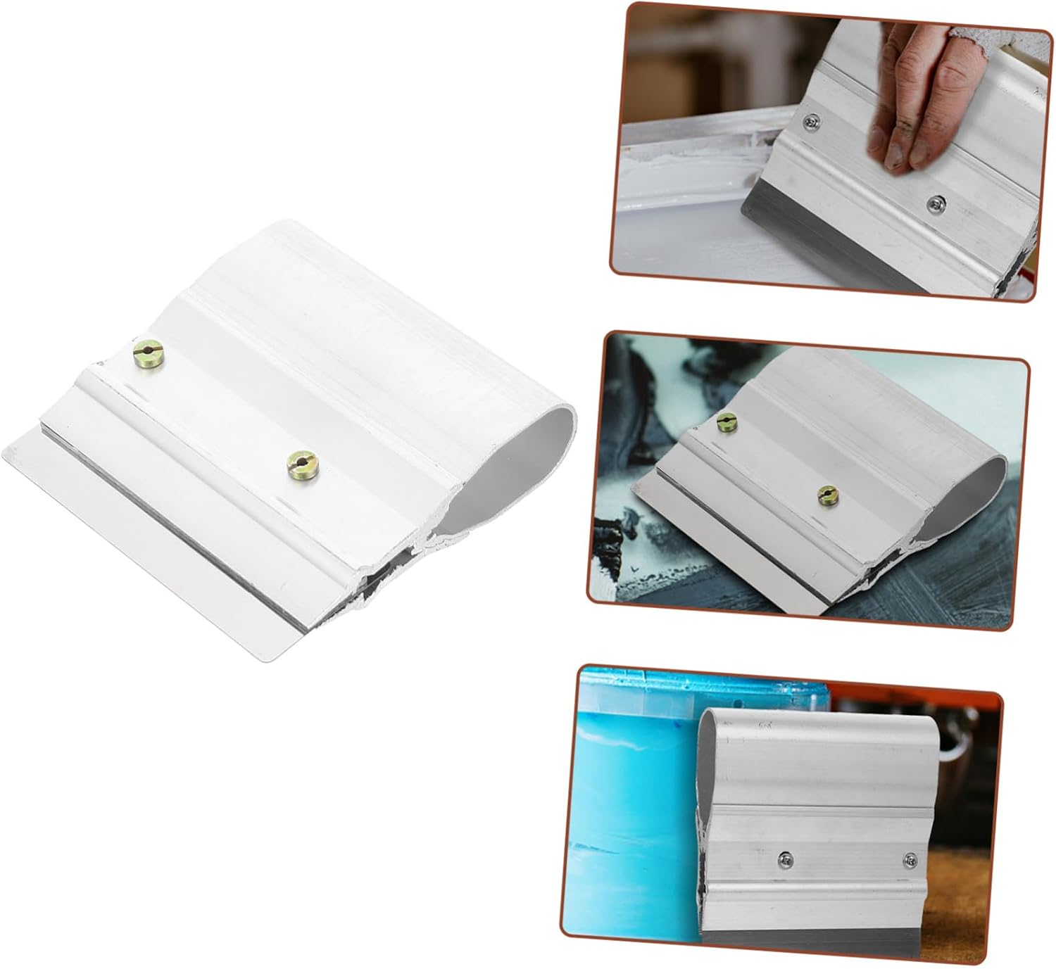 jojofuny Practical Printing Scraping Tool Vinyl Squeegee Ink Removal Scraper for Steel Mesh